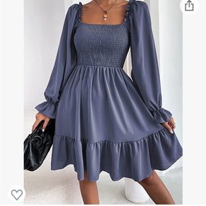 NEW blue dress long sleeve women small